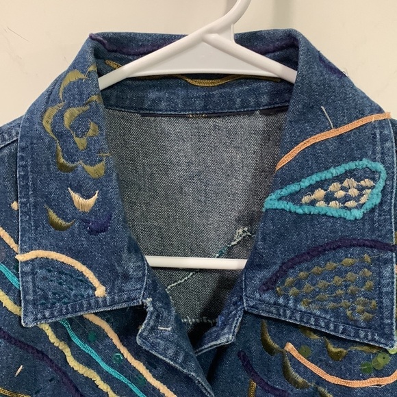 Crazy embellished Jean Jacket unbranded but so cute I had to! And now you do! - Picture 4 of 6